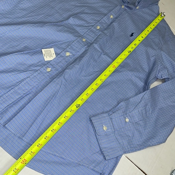 Ralph Lauren Men’s XLarge Custom Fit Blue White Long Sleeve Button Down NWOT - Picture 6 of 9